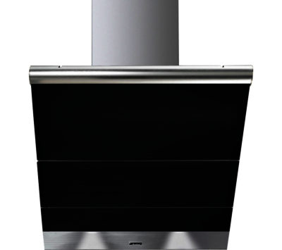 Smeg Linea KTS75NCE Chimney Cooker Hood - Stainless Steel & Black Glass Smeg Linea KTS75NCE Chimney Cooker Hood - Stainless Steel & Black Glass